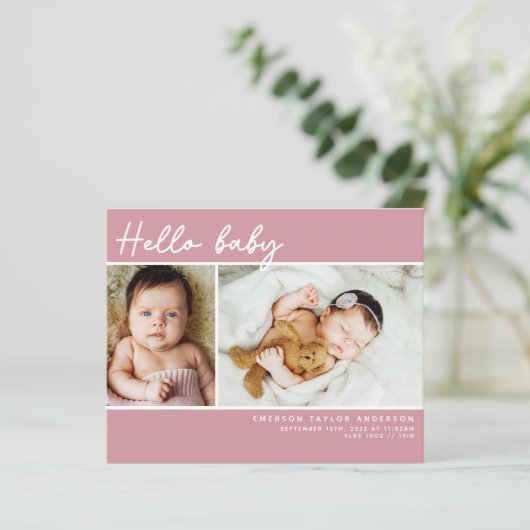 Budget Roze Foto Baby Hartelijk dank (Staand voorkant)