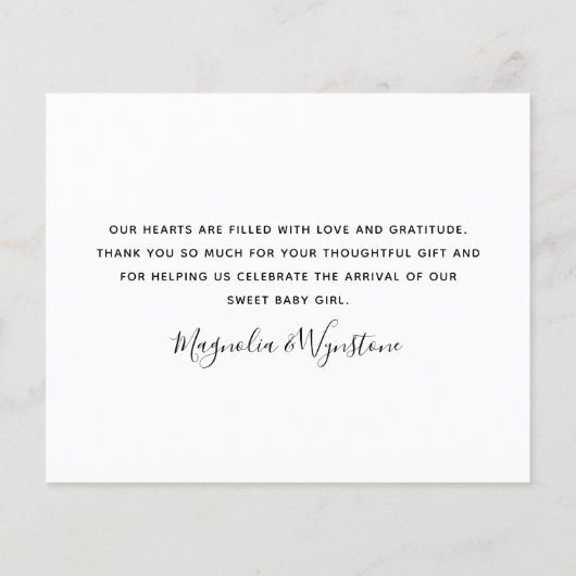 Budget Roze Foto Baby Hartelijk dank (Achterkant)