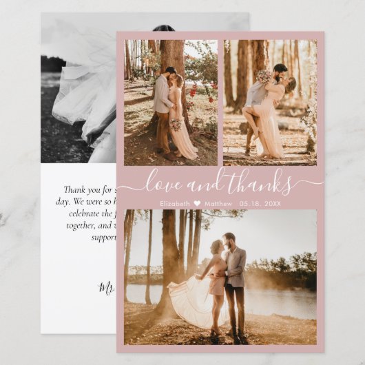 Budget Roze foto Collage Weddenschap Hartelijk dan (Voorkant / Achterkant)