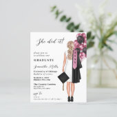 Budget roze foto ze deed het Afstuderen (Staand voorkant)