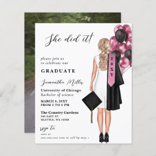 Budget roze foto ze deed het Afstuderen