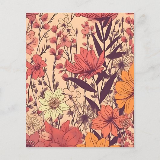 Budget Roze Geel Sinaasappel Wildflowers Bruiloft (Achterkant)