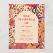 Budget Roze Geel Sinaasappel Wildflowers Bruiloft (Voorkant)