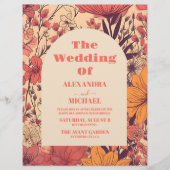Budget Roze Geel Sinaasappel Wildflowers Bruiloft Flyer (Voorkant)
