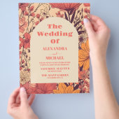 Budget Roze Geel Sinaasappel Wildflowers Bruiloft Flyer (Hand)