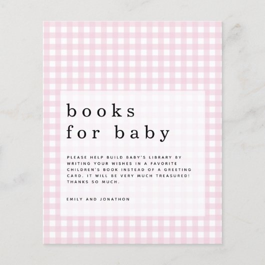 Budget Roze Gingham Boeken voor Baby bijlage (Voorkant)