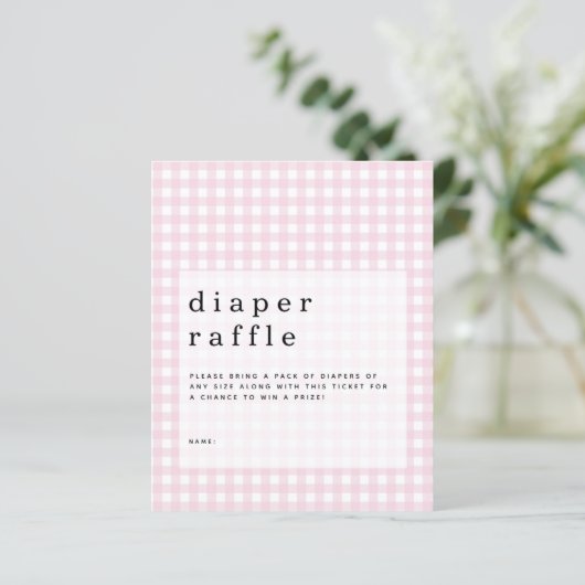 Budget Roze Gingham Diaper Raffle bijlage (Staand voorkant)