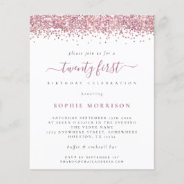 Budget roze Glitter 21ste Partij nodigt uit