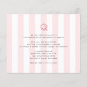 Budget roze glitter 3 foto afstuderen uitnodiging (Achterkant)