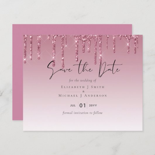 BUDGET Roze Glitter Bruiloft (Voorkant / Achterkant)