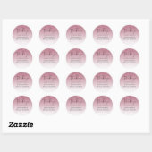 BUDGET Roze Glitter Bruiloft Ronde Sticker (Vel)