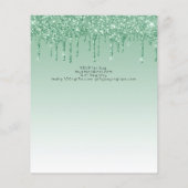 BUDGET Roze Glitter Eenhoorn Meisjes Verjaardagsui Flyer (Achterkant)