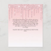 BUDGET Roze Glitter Eenhoorn Meisjes Verjaardagsui Flyer (Achterkant)