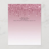 BUDGET Roze Glitter Eenhoorn Meisjes Verjaardagsui Flyer (Achterkant)
