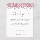 Budget Roze Glitter Foto Hen Party Dank u (Voorkant)