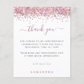 Budget Roze Glitter Foto Sweet 16 Hartelijk dank (Voorkant)