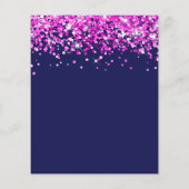 Budget Roze Glitter Navy Zoete 16 Uitnodiging (Achterkant)