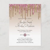 Budget Roze GlITTER Roze Goud TROUWKAARTJE Briefkaart (Voorkant)