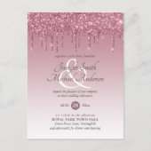 Budget Roze GlITTER Roze Goud TROUWKAARTJE Briefkaart (Voorkant)