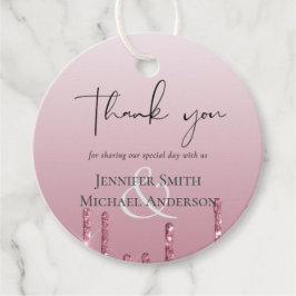 BUDGET Roze Glitter Trouwen Bedankjes Labels