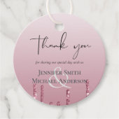 BUDGET Roze Glitter Trouwen Bedankjes Labels (Voorkant)