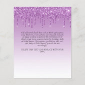 BUDGET Roze Glitter Unicorn Girls Birthday Invita (Achterkant)