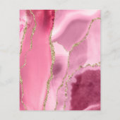 Budget roze Gold Agate Modern Weddenschap (Achterkant)