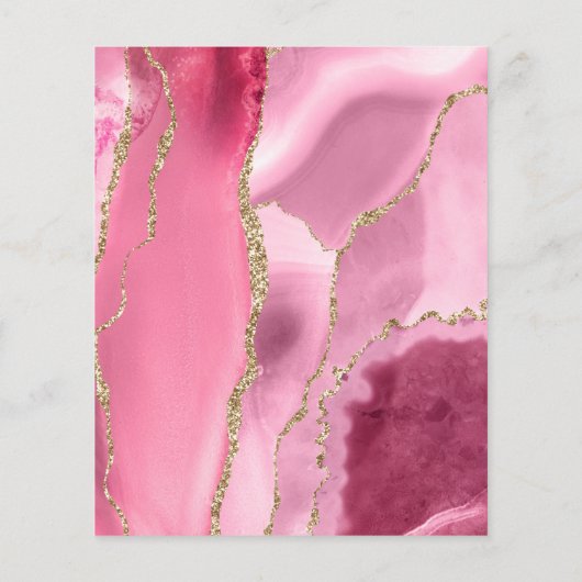 Budget roze Gold Agate Modern Weddenschap (Achterkant)