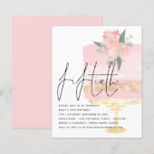 Budget Roze Gold Birthday Cake 50th Party Invite (Voorkant / Achterkant)