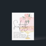 Budget Roze Gold Birthday Cake 60th Party Invite<br><div class="desc">Een alternatief voor een budget van 4, 5 x 5, 6-inch halfglanzend gewicht van 110 lbs, dat even dik is als een briefkaart (maar niet geschikt om als briefkaart te worden gebruikt). GEEF NOTA ER ÉÉN UITnodiging per blad is. Budget Pink Gold Birthday Cake 60th Party Invite. De kopbal Sixtieth...</div>