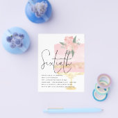 Budget Roze Gold Birthday Cake 60th Party Invite Flyer (Enkel)