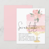 Budget Roze Gold Birthday Cake 70th Party Invite (Voorkant / Achterkant)