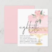 Budget Roze Gold Birthday Cake 80th Party Invite (Voorkant / Achterkant)