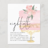 Budget Roze Gold Birthday Cake 80th Party Invite (Voorkant)