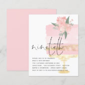 Budget Roze Gold Birthday Cake 90th Party Invite (Voorkant / Achterkant)