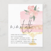 Budget Roze Gold Birthday Cake 90th Party Invite (Voorkant)
