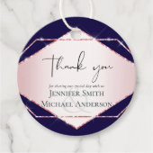 Budget Roze Goud Folie Look Geometrische Huwelijk Bedankjes Labels (Voorkant)