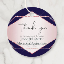 Budget Roze Goud Folie Look Geometrische Huwelijk Bedankjes Labels