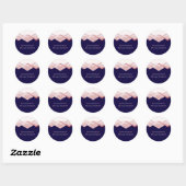 Budget Roze Goud Folie Look Geometrische Huwelijk Ronde Sticker (Vel)