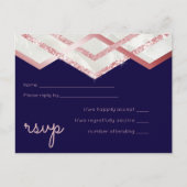 Budget Roze Goud Folie Look Geometrische Huwelijk Uitnodiging Briefkaart (Voorkant)