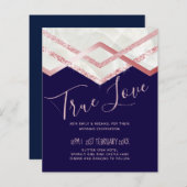 Budget Roze Goud Folie Look Geometrische Trouwdag (Voorkant / Achterkant)