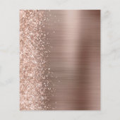 Budget Roze Goud Glam Glitter Script Trouwmenu (Achterkant)