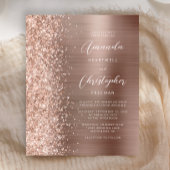 Budget Roze Goud Glam Glitter Trouw Uitnodiging