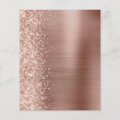 Budget Roze Goud Glam Glitter Trouw Uitnodiging (Achterkant)