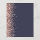 Budget Roze Goud Glitter Donkerblauwe Save the Dat (Achterkant)