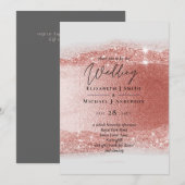 Budget Roze goud Glitter Folie Look Bruiloft (Voorkant / Achterkant)