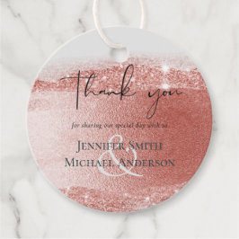 Budget Roze Goud Glitter Folie Look Bruiloft Bedankjes Labels