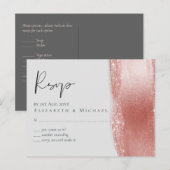 Budget Roze goud Glitter Folie Look Bruiloft Briefkaart (Voorkant / Achterkant)