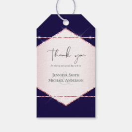 Budget Roze goud Glitter Folie Look Bruiloft Cadeaulabel