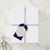 Budget Roze goud Glitter Folie Look Bruiloft Cadeaulabel (Met Touw)